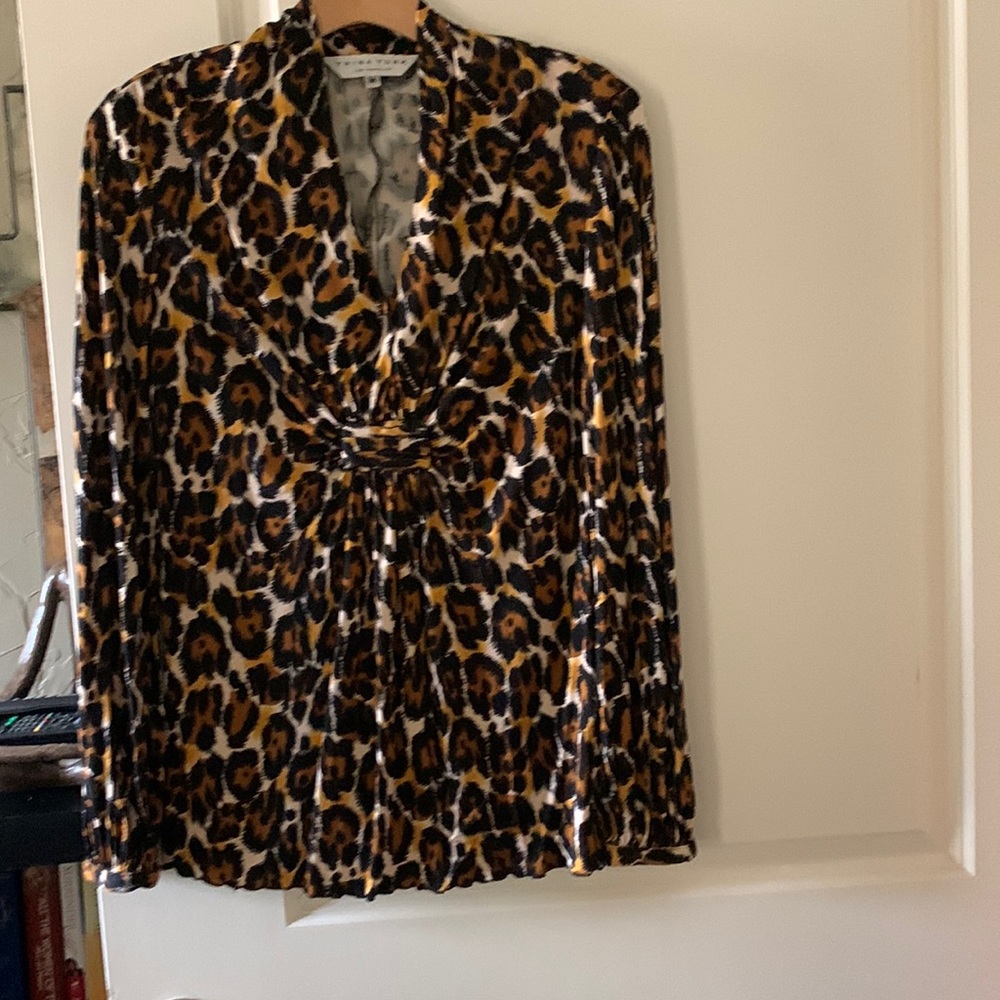 Leopard print blouse, size medium,